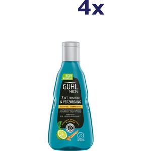 4x Guhl Man 3-in-1 freshness & care shampoo 250ml