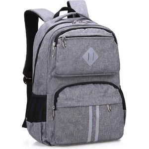 School Tas voor Jongens,Kinderen,Meisjes,Tiener School Rugzakken met Meerdere Zakken en Reflecterend Ontwerp,Waterdichte Kinderen Schooltassen,Casual Daypack School Rugzak,Fit Leeftijd 6 tot 16,Grijs