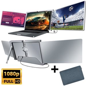 E3MAX Portable Monitor Pro Ultra (2024) - Tri-screen - Monitoren - One Cable Connection - Triple screen - Monitor - Windows/MacOS - 2x 15 Inch Full HD - Laptop Scherm Uitbreider Laptopscherm: 15"" - 17.3