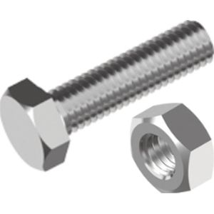 RVS tapbout met moer M8X30mm per set van 4