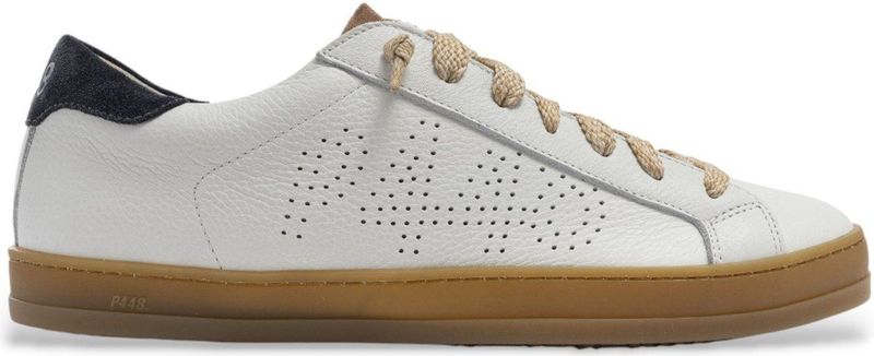 P448 - F25JOHN1 - Trainers - Wit - Leer - Plat - Veters - Casual