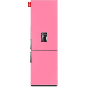 COOLER LARGEH2O-ABUB Combi Bottom Koelkast, E, 196+66l, Bubblegum Pink Satin All Sides, Handle, Waterdispenser