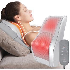 Shiatsu Massagekussen voor Nek en Rug met Verwarming - Spierpijn Verlichting en Comfortabele Massage