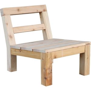 Low dining chair Lono - Douglas/Lariks houten lounge stoel