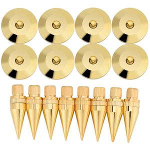 Speaker Spike Pad, 8 Pair 6x36MM Speaker Insulation Spikes with Non-slip Base Pad Reduce Vibration Speaker Spikes Cone Floor Protectors for Speaker Amplifier
