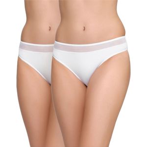 Bellivalini Dames Slip Onderbroek – Katoen – Wit (2Pack) – S – BLV-DA-150-2P