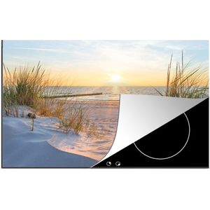 KitchenYeah® Inductie beschermer 83x51.5 cm - Strand - Zon - Duin - Gras - Zand - Horizon - Kookplaataccessoires - Afdekplaat voor kookplaat - Inductiebeschermer - Inductiemat - Inductieplaat mat