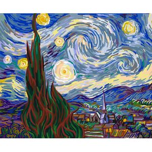 Paint by Number - Schilderen op Nummer - Starry Night, Van Gogh - paintbynumber.eu