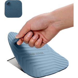 Douche Afvoer Cover Tub Plug - Vierkante Siliconen Afvoerputje Cover voor Badkamer Bad Stop Afvoer Plug Cover Aanrecht Afvoer Plug 15cm Blauw 1 Stuk
