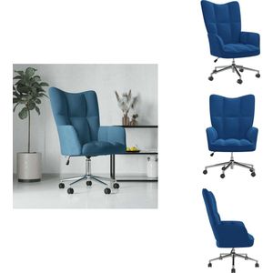 vidaXL Relaxstoel - Relaxstoelen - Fauteuil - Fauteuils - Relaxstoel fluweel blauw