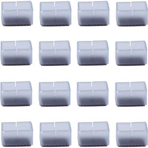 16 stuks siliconen stoel been vloerbeschermers - meubels voeten caps covers - vierkant - 48-55mm