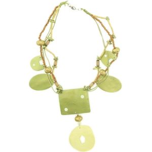 Behave Dames groene schelpen ketting 55 cm