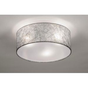 Lumidora Plafondlamp 72083 - Plafonniere - ARLES - 3 Lichts - E27 - Grijs - Zilvergrijs - Textiel - ⌀ 35 cm