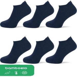 Bamboe Sokken, Hypoallergeen Sneaker Sokken, Dames Sokken, Kort Sokken, Naadloze Teenkousen, Onzichtbaar Sokken, Antibacterieel, 6 Paar, 36-40, Marineblauw