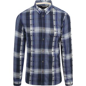 Anerkjendt Overhemd Leif Ruit Indigo - Maat M - Heren - Overhemden Casual