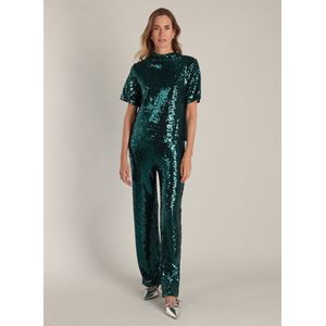 YEST - Philomena Essential Tops - Teal Green - Pailletten Top