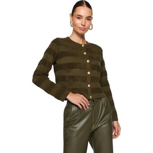 Trendyol Ecru Ronde Hals Jas Look Gebreide Cardigan Twoaw24Hi00337