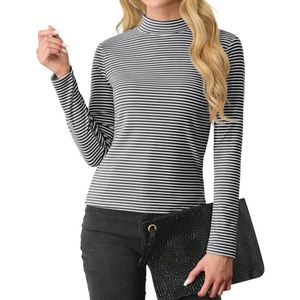 Dames sweatshirts lange mouwen pullover stretch rolkraag T-shirt smalle pasvorm herfst winter casual tuniek tops
