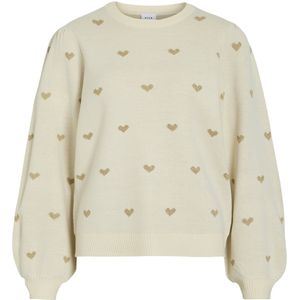 Vila Trui Vihear Knit Pullover /lr 14115868 Birch/gold Lurex Dames Maat - M
