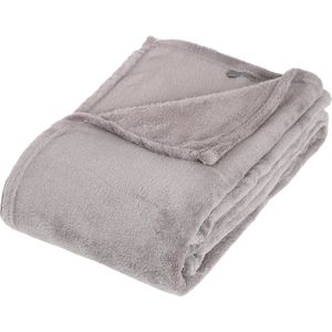 Fleece deken/fleeceplaid grijs 130 x 180 cm polyester - Bankdeken - Fleece deken - Fleece plaid