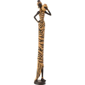 J-Line Afrikaanse Vrouw Zebra Poly Zwart/Bruin