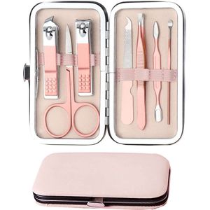 Azomor® Complete 7-delige Manicureset met Roze Etui voor Thuis en Op Reis