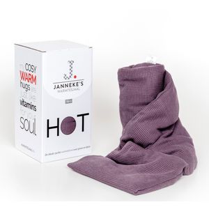 Janneke's Warmtesjaal pittenzak magnetron micro - Warmtekussen nek en schouder - lijnzaad - extra lang - wasbare hoes - made in NL - kleur dusty paars
