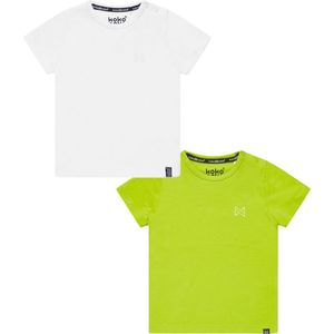 Koko Noko BIO Basics (2pack) - Shirts - Wit - Neon Yellow - Maat 50-56