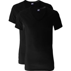 Alan Red - V-Hals Dean T-Shirt (2Pack) Zwart - Heren - Maat XL - Slim-fit