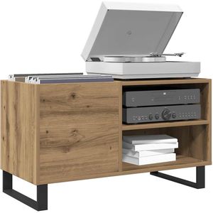 Platenspeler Meubel - LP-kast - Platenspelerkast - Draaitafelstandaard - Platenspelerstandaard - Vintage Displayplank - Artisan Eiken