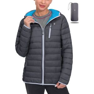 Warme waterdichte kogeljas dames, winddichte winterjas met capuchon, gerecyclede isolatie