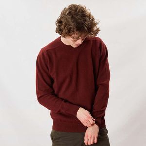 Osborne Knitwear Trui met ronde hals - Sweater heren in Lamswol - Pullover Heren - Sienna - L