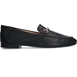 Sacha - Dames - Zwarte leren loafers met goudkleurige chain - Maat 42