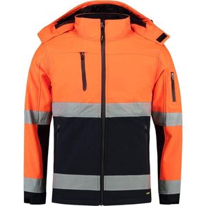 Tricorp Soft Shell jack EN471 Bi-color - Workwear - 403007 - Fluor Oranje-Navy - maat XS