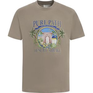 Purewhite - Heren Loose Fit T-shirts Crewneck SS - Taupe - Maat M