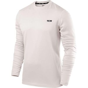 TCA Heren Element Lange Mouw Ronde Hals Hardlooptop - Wit, X-Large