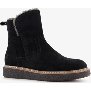 Hush Puppies gevoerde suede dames boots zwart - Maat 36 - Echt leer