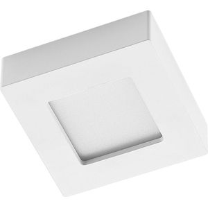 PRIOS - LED plafondlamp - 1licht - Polycarbonaat, aluminium - H: 3.5 cm - wit - Inclusief lichtbron