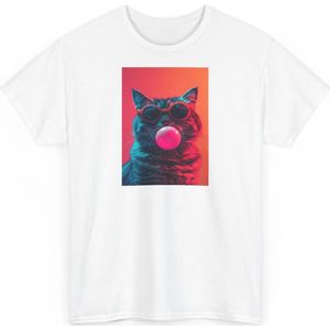 Cat Bubble - T-shirt - Wit - XS