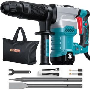 SDS-Max Sloophamer Voor Beton - 1300W - 20 Joule - Zware Belasting - Elektrische Slaghamer Met Trillingscontrole - Aluminiumlegering Behuizing - Inclusief Gereedschapstas En Beitels