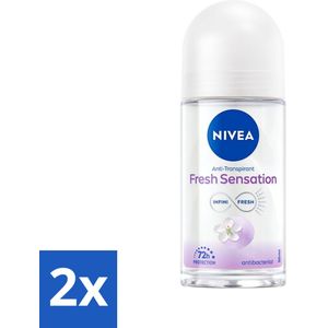 NIVEA - Deodorant Roller - Frisse Sensatie - 72 Uur Anti-Transpirant - 50 ml - Voordeelverpakking - 2 stuks