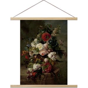 Poster met hanger Stilleven met bloemen - Hermanus Uppink - 50x70 cm