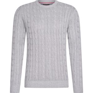 Cappuccino Italia - Heren Sweaters Cable Pullover Grijs - Grijs - Maat XL