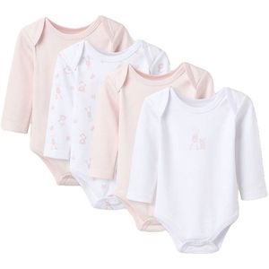 Zippy Zbgun0202 Body Met Lange Mouwen 4 Eenheden Wit,Roze 6-9 Months