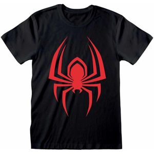 T-Shirt met Korte Mouwen Spider-Man Hanging Spider Zwart Uniseks - XXL
