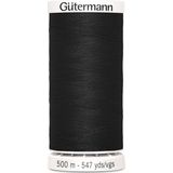 Gütermann allesnaaigaren 500m, kleur zwart col. 000.