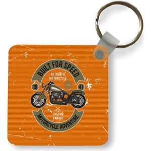 Sleutelhanger - Uitdeelcadeautjes - Vintage - Motor - Oranje - Plastic - Vaderdag cadeau - Geschenk - Cadeautje voor hem - Tip - Mannen