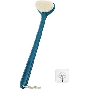 Badborstel - Blauw - Exfoliërende Doucheborstel met Lange Steel - 43 cm - Antislip Handvat