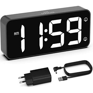 Digitale Wekker met USB Oplaadpoort en Instelbare Helderheid