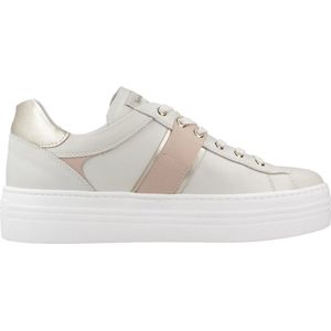 Nerogiardini - Damessneakers - Beige - Leer - Vetersluiting
